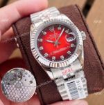 Swiss Quality Rolex Datejust 36mm Watches Stainless Steel Red Dial